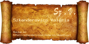Szkenderovics Valéria névjegykártya